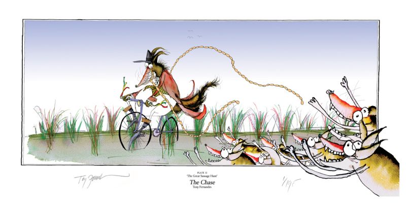 2) The Chase - fun country living art print by Tony Fernandes  